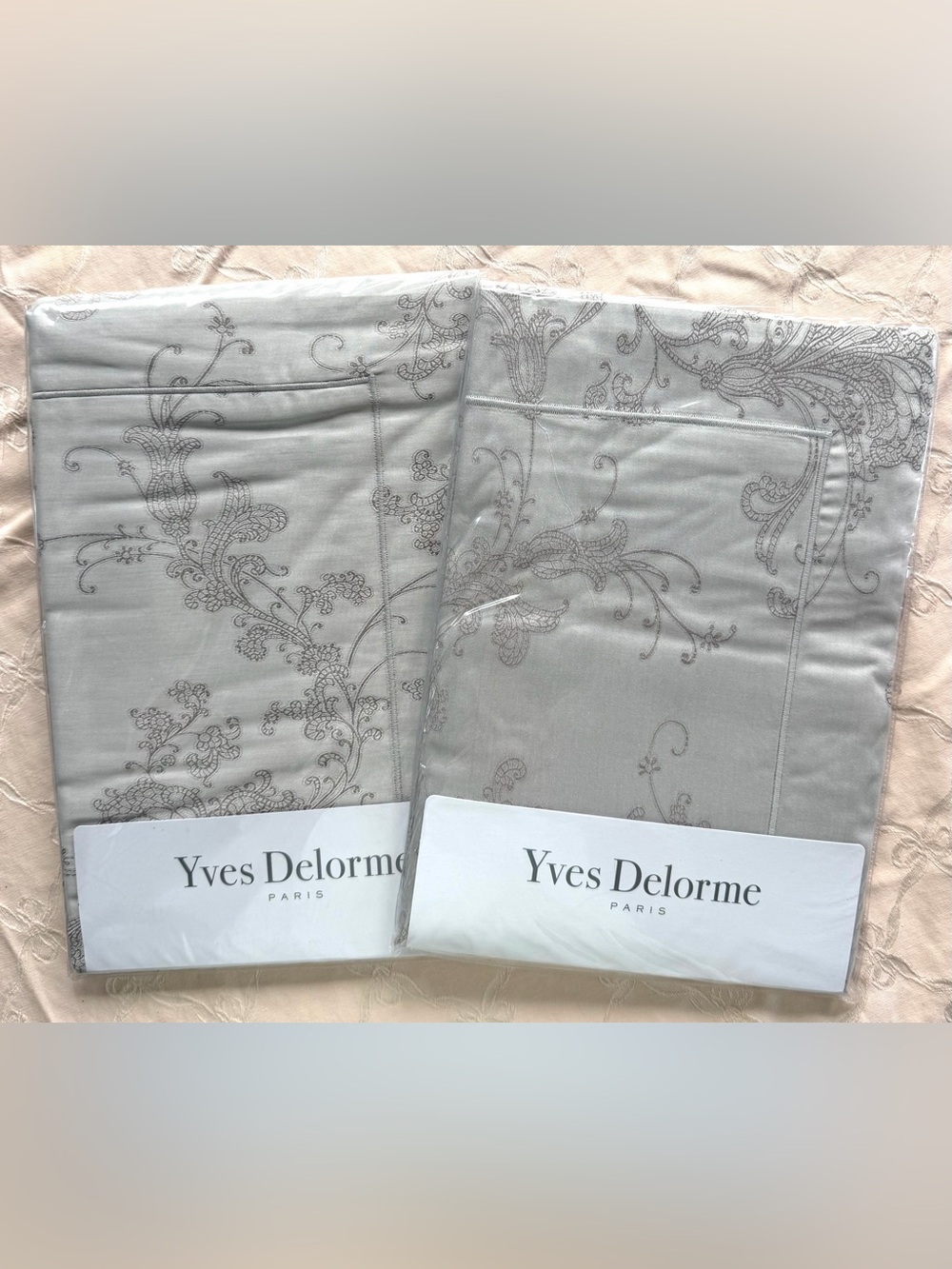 Yves Delorme Soierie King Pillow Shams - Set of 2 - NIP